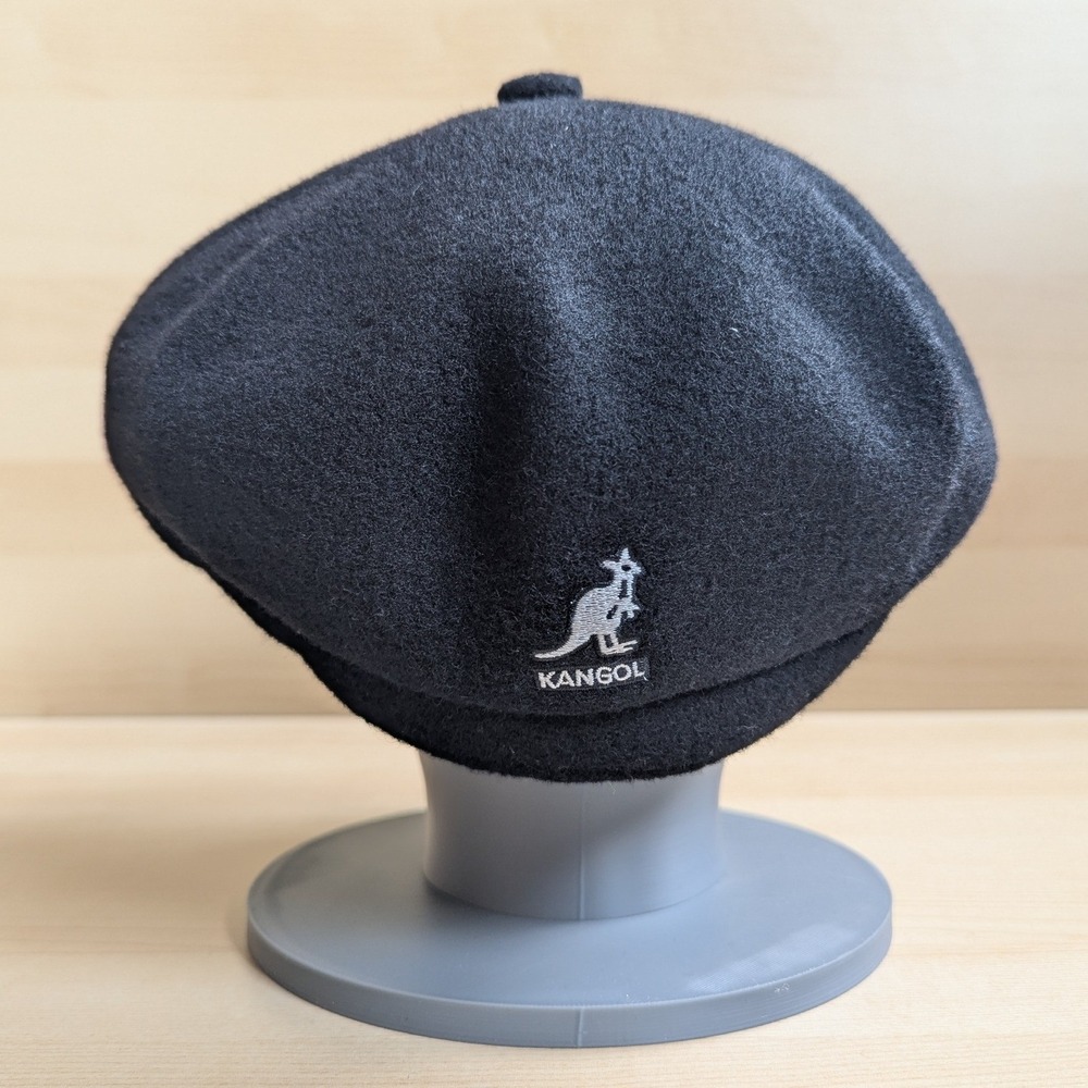 Kangol Wool Hawker Cap Black Newsboy Hat 0259BC03 Large - Picture 2 of 8